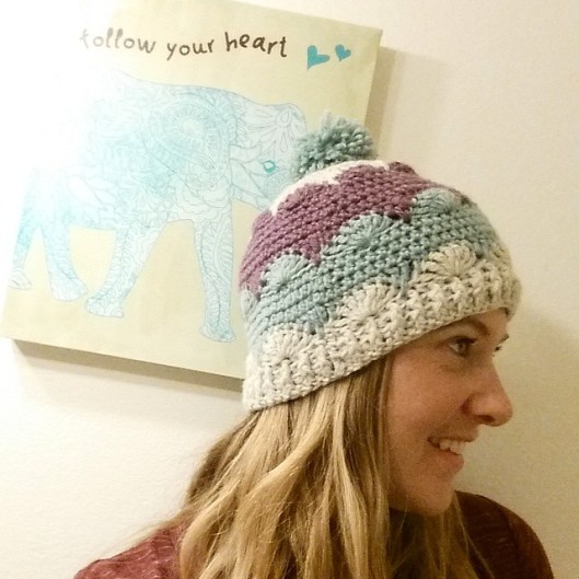 This is the Molly Hat from Inside Crochet which is a great UK crochet magazine.  If you're in the US like me, you can buy the e-magazine online, or find the hard copy in some bookstores like Barnes and Noble.